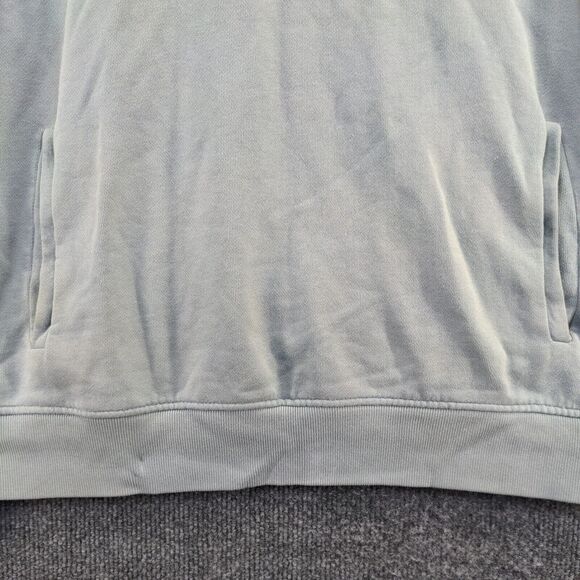 AllSaints Men's Drawstring Hoodie Medium Long Sleeve Blue Embroidered Cotton - Picture 10 of 15